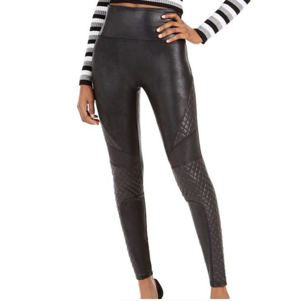 Spanx Moto quilted faux leather leggings Size Women's Small - Picture 1 of 8